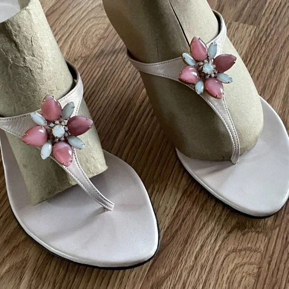 Stuart Weitzman Women Heel Sandal Shoes Leather Sole Pink Leather Upper Spain 39 - Picture 7 of 12